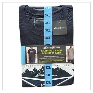 Eddie Bauer Mens 3XL 2 Pack Crewneck Short Sleeve Tees